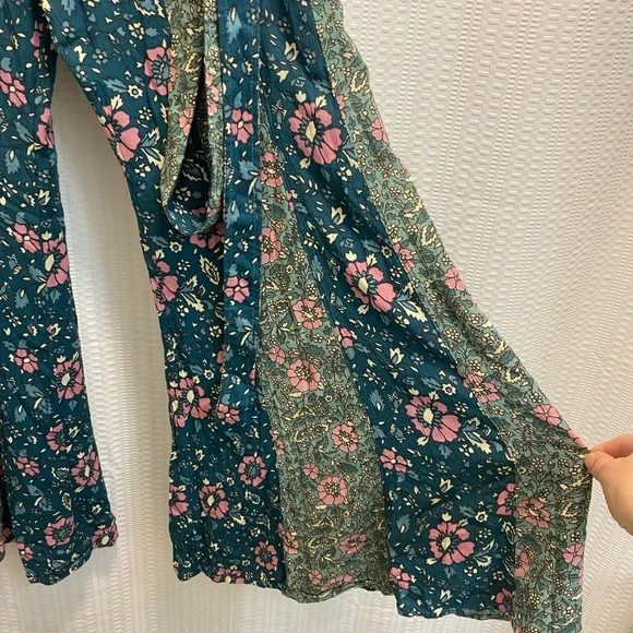 New Free People Bali Sultry Boho Flare Pants Sage  size S - Picture 8 of 8